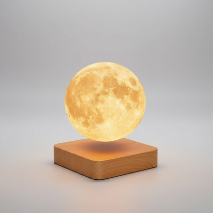 Schwebende Mondlampe Aus Holz - Gloworb