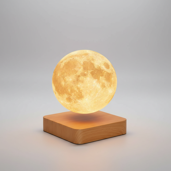 Zwevende Maantlamp van Hout - Gloworb