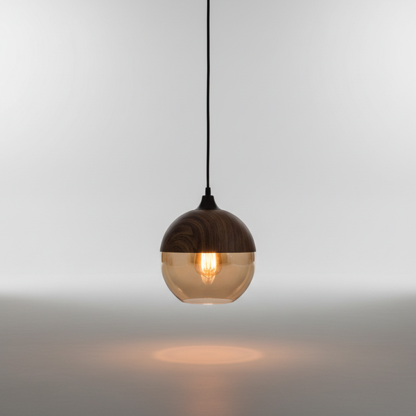 Skandinavische Houten Glas Hanglamp - ScandiSphere