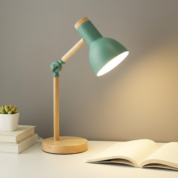 Scandinavische Tafellamp Hout Metaal - Lumibrook