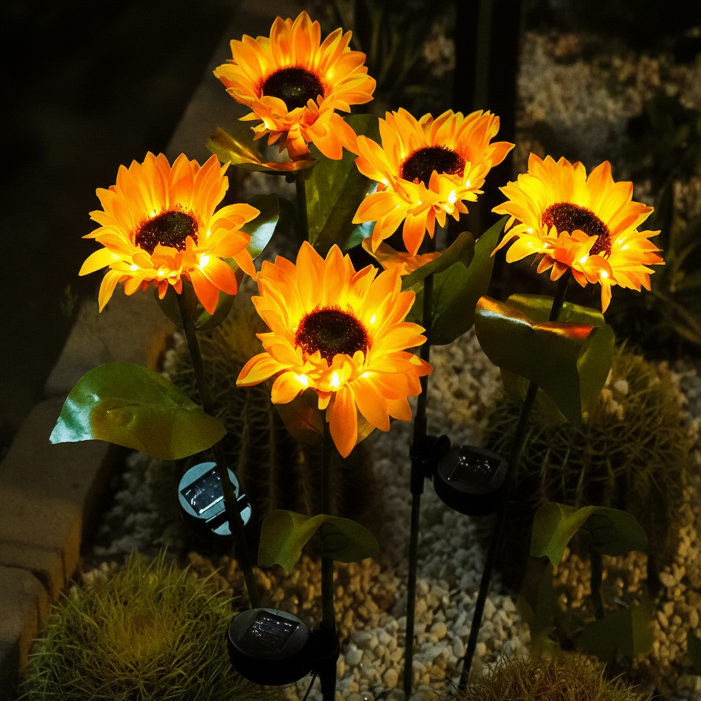 Solarbetriebene Dekorative Sonnenblume - Solarpetal