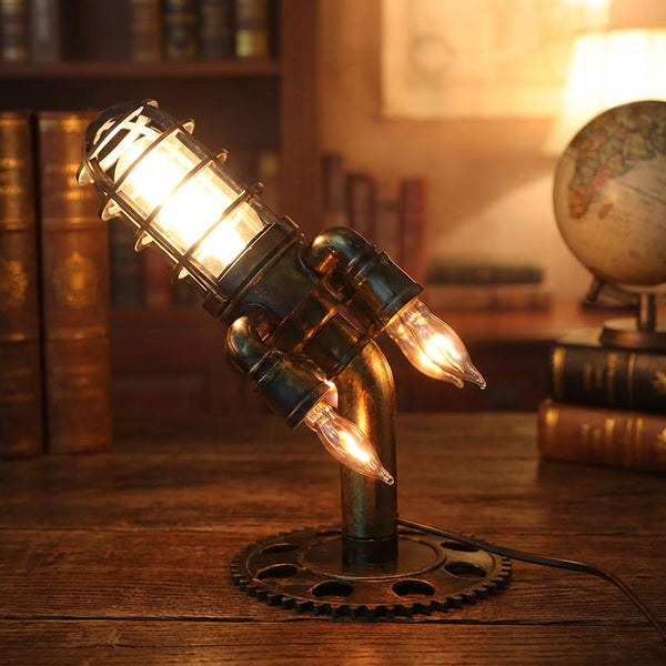 Steampunk-raketten-tafellamp - Aetherock