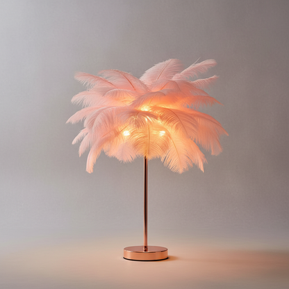 Tischlampe Mit Federschirm - PalmGleam