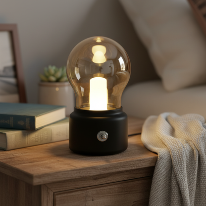 Vintage Tischlampe Aus Glas - AmbiBulb