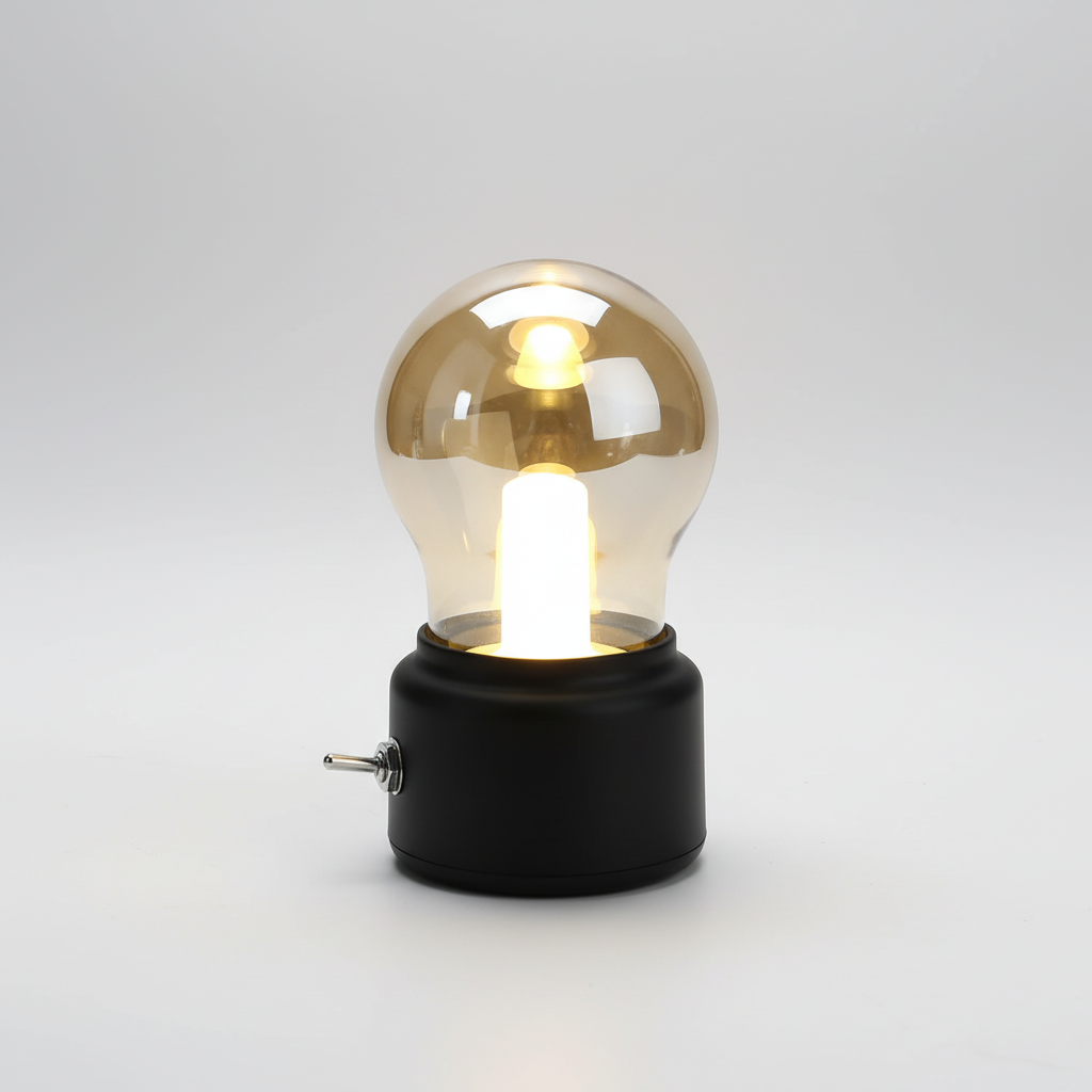 Vintage Tischlampe Aus Glas - AmbiBulb