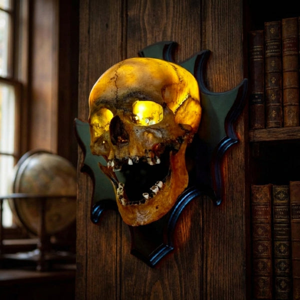 Aan de muur bevestigde schedellamp – Nocturiskull