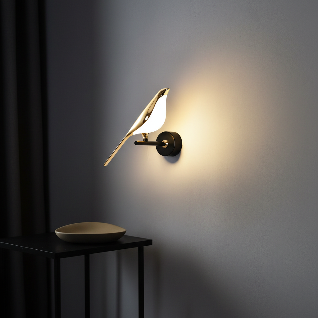 Wandlampe Mit Vogelmotiv -  GildedGlow
