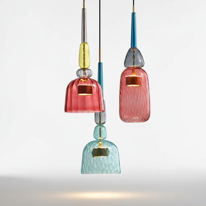 Zylindrische Glas Hängeleuchte - Colorluma