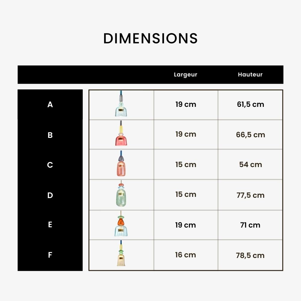 Zylindrische Glas Hängeleuchte - Colorluma