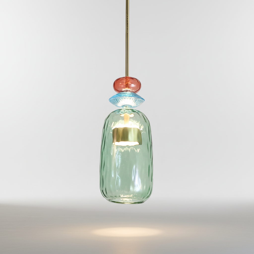 Zylindrische Glas Hängeleuchte - Colorluma