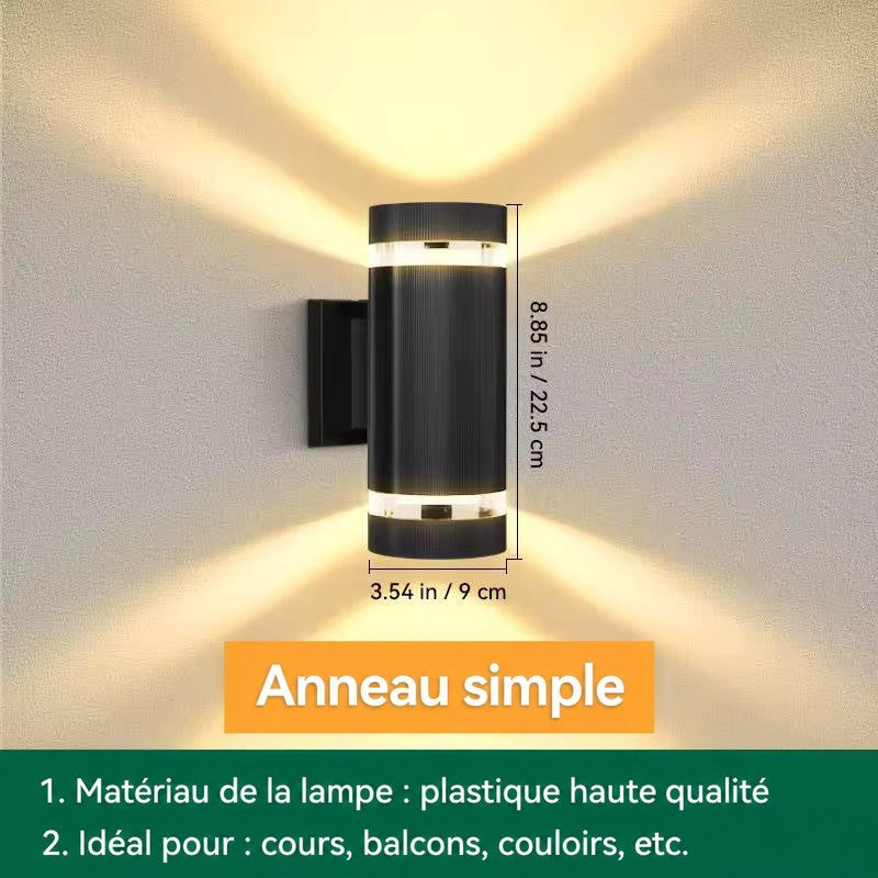 Applique cylindrique à une bande lumineuse, schéma coté 22,5 cm de haut sur 9 cm de large 13