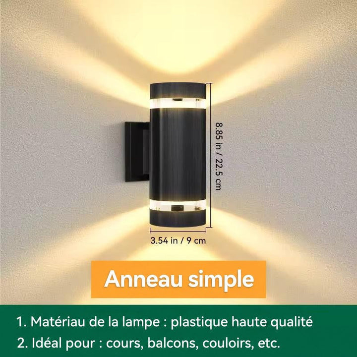 Applique cylindrique à une bande lumineuse, schéma coté 22,5 cm de haut sur 9 cm de large 13