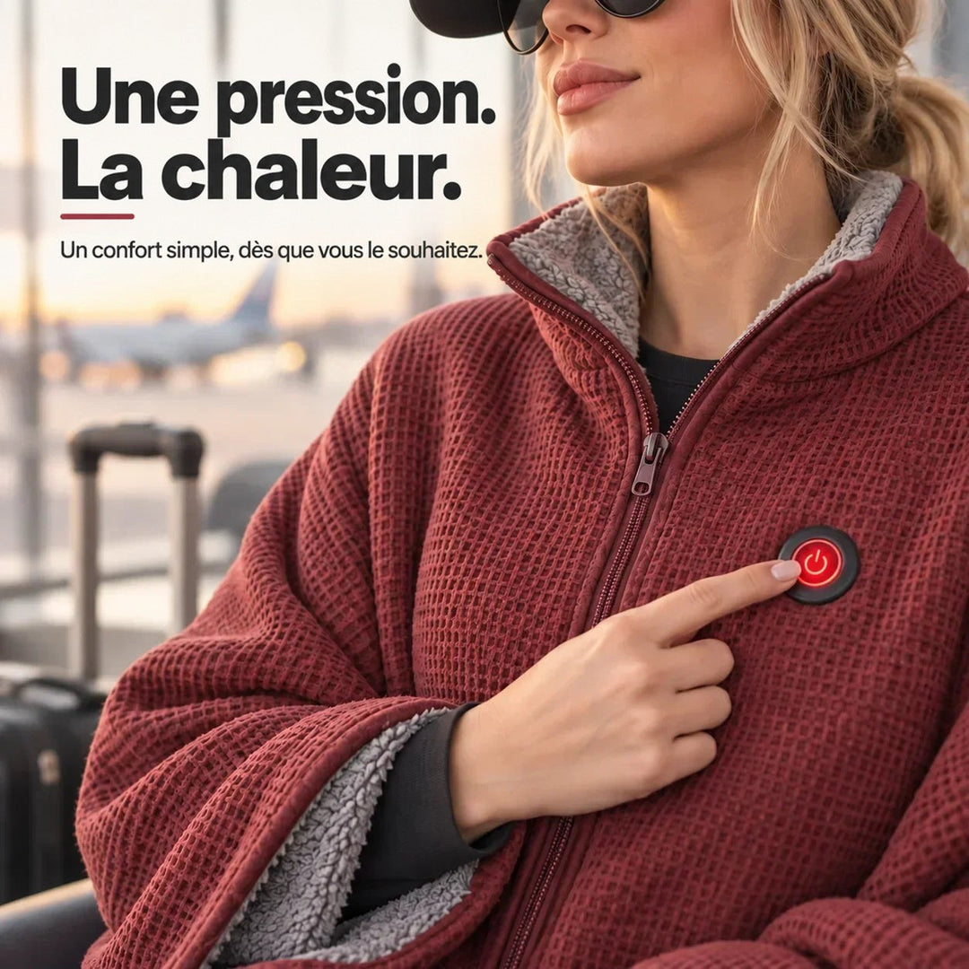 Gros plan sur le bouton marche-arrêt rouge, sur le devant de la couverture rouge gaufrée doublée 9