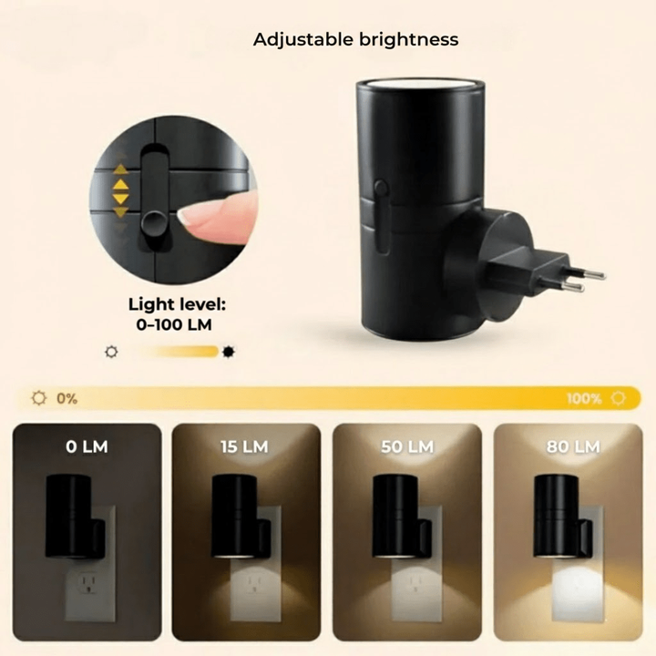 Applique noire avec curseur de réglage de la luminosité et quatre niveaux d'éclairage illustrés 5