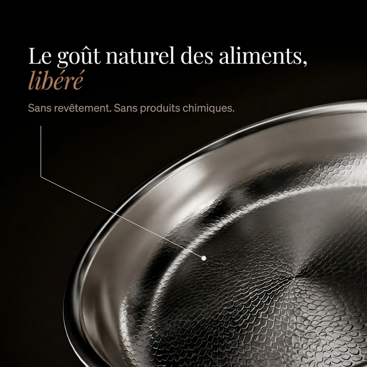 Lot de 3 poêles à frire en titane martelé