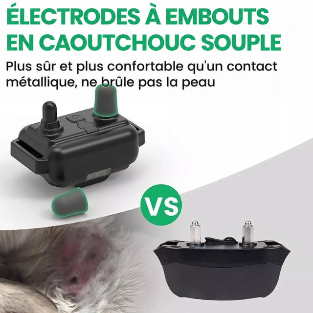 Boîtier récepteur noir avec embouts en caoutchouc souple, comparé à un modèle à contacts métalliques 3