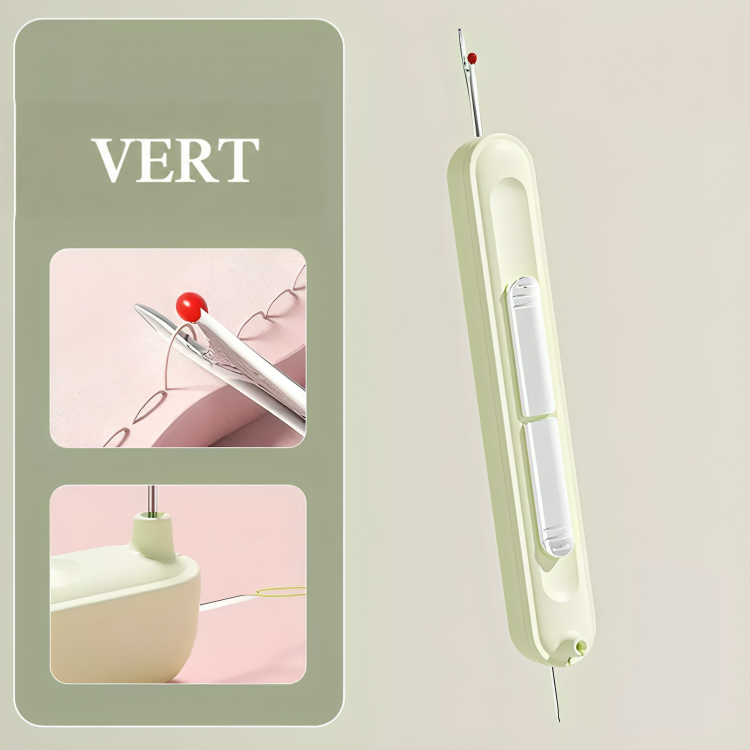 Version verte de l'outil, vue de face, avec deux vignettes de démonstration à gauche 7