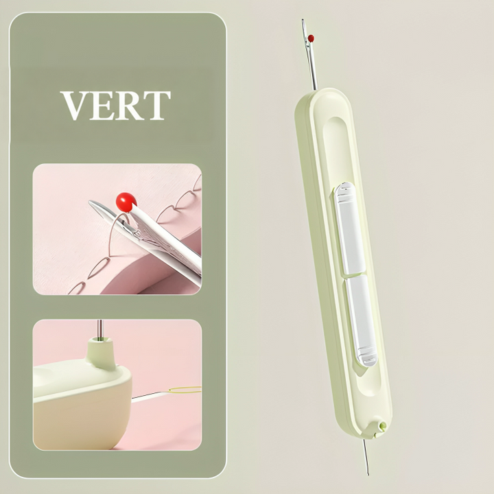 Version verte de l'outil, vue de face, avec deux vignettes de démonstration à gauche 7