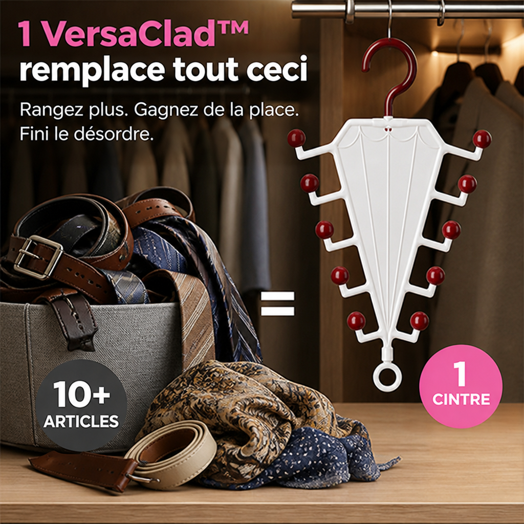 Cintre blanc à boules rouges face à un tas de ceintures, cravates et foulards en vrac 4