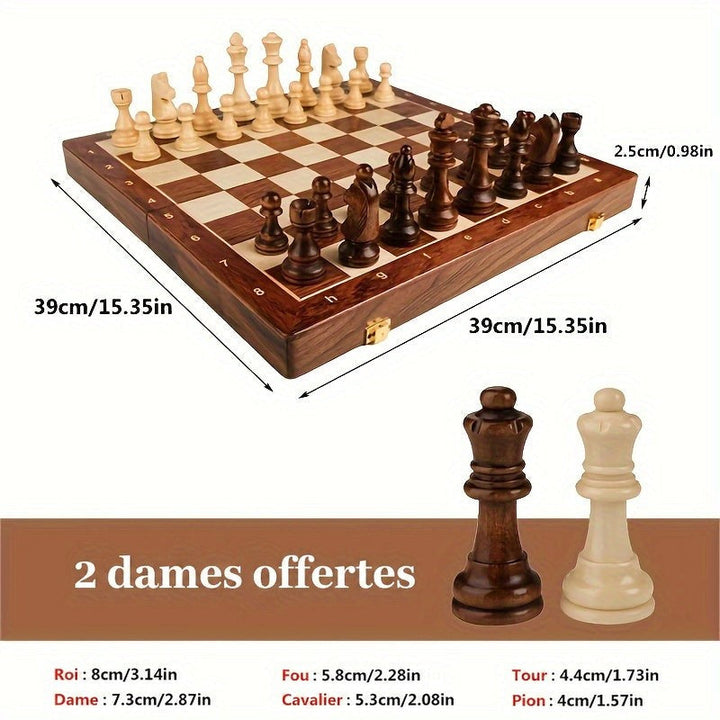 Plateau et pièces avec les dimensions indiquées, deux dames côte à côte au premier plan 10