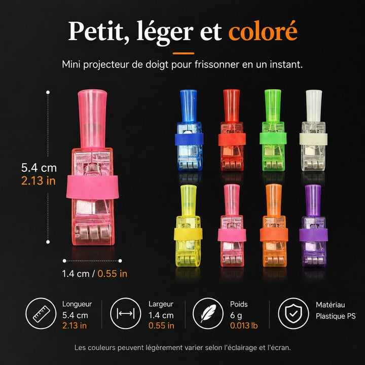 Une lampe rose avec ses cotes, entourée de sept autres coloris, sur fond noir 11