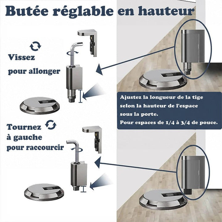 Schéma montrant le réglage de la hauteur de la tige de contact, allongée ou raccourcie 3