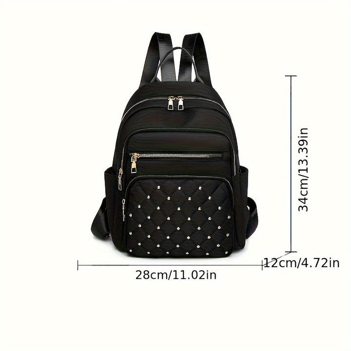 Sac à dos noir vu de face avec ses dimensions indiquées en centimètres et en pouces 3