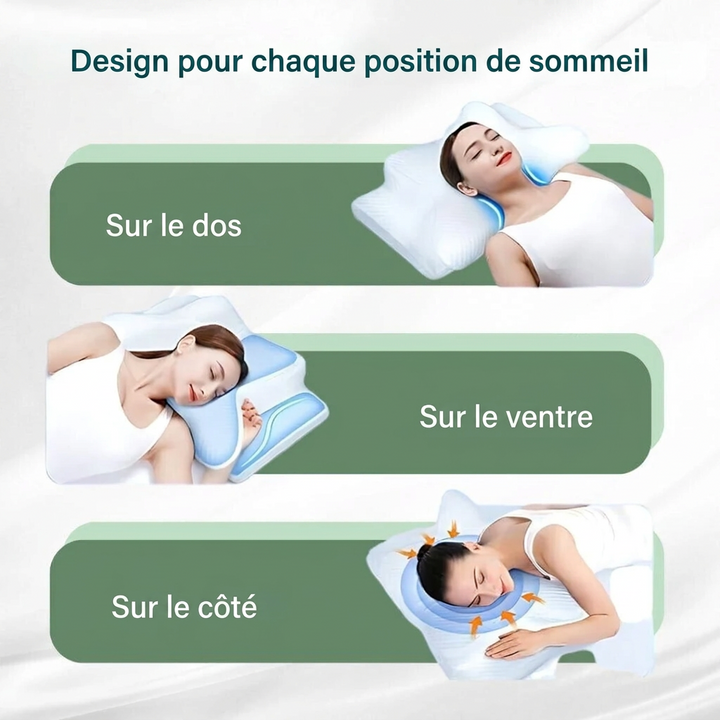 Oreiller ergonomique pour le soutien du cou et un meilleur sommeil