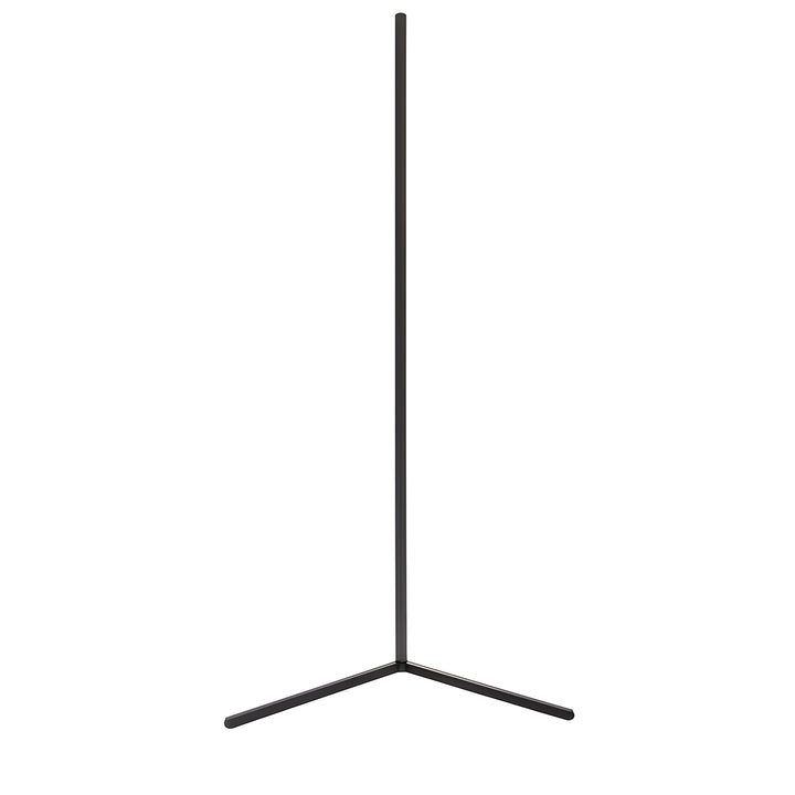 Lampadaire d'angle noir sur fond blanc, vue de face, mât fin et base en V, identique à la première vue. 9