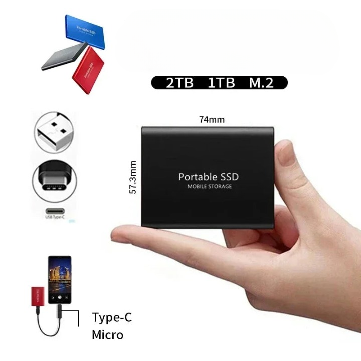 Disque noir tenu dans la paume d'une main pour montrer sa petite taille, avec dimensions, connecteurs et branchement sur smartphone. 4
